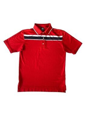 FootJoy FJ Golf Polo Shirt Short Sleeve Mens M Red EUC!